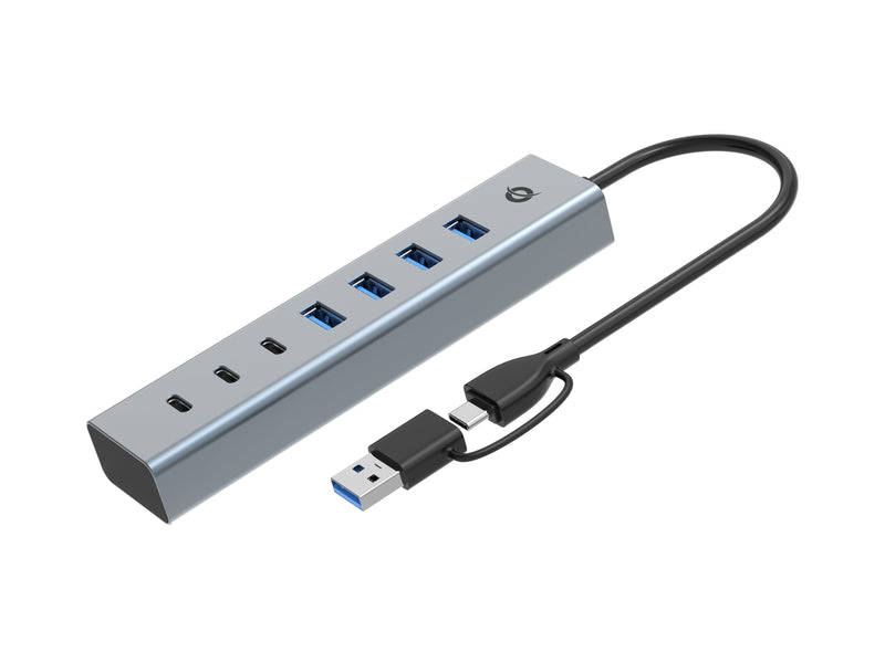 Conceptronic USB Hub 7-PORT 3.2 C-4X3.0 3x USB-C Or.netz. Gr
