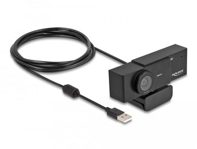 Delock Webcam USB UHD With Microphone 4K 30 HZ Punto Vista 110° And Tripod — image 1