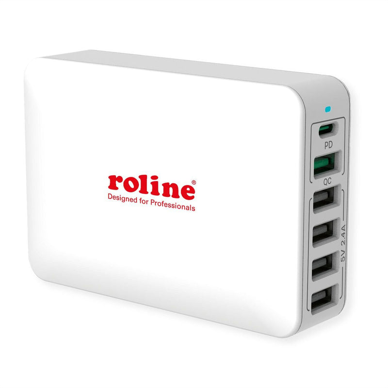 USB Charger 6 Port (4x USB-A 1x USB-C 1x USB-A QC3.0) Max. 60W