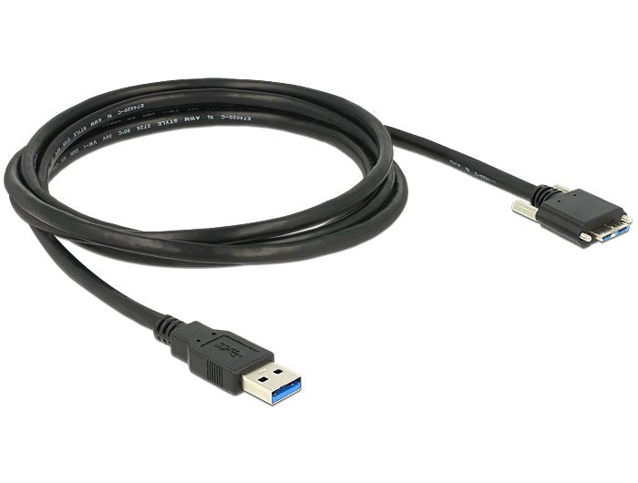 Delock 83598 USB Cable 3.0 Type a Male USB 3.0 Type Micro-b Male With Screws 2M