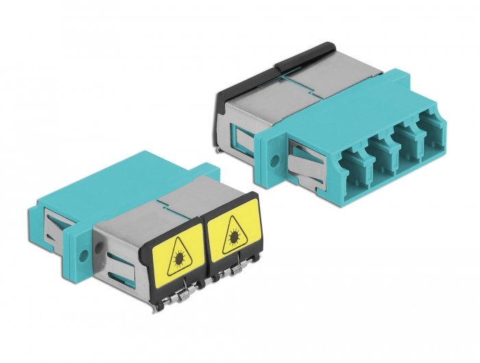 Lwl Empalme With Cover Protection Láser Lc Quad Connector Female a Lc Quad Connector Female Multimode Aqua