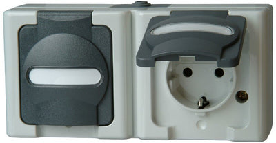 Kopp 131256002 Blue Electric Schuko Socket Power M.klappd. 2F Fertig Verdrahtet Gra — image 1