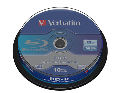 Verbatim Bluray 25GB 10PCS Spindel 6X White Blue Surface — image 1