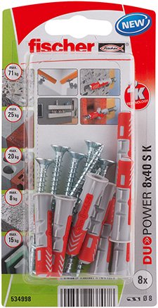 Fischer Blister 8 Tacos + Screws Duopower Ø8X40MM 534998 — image 1