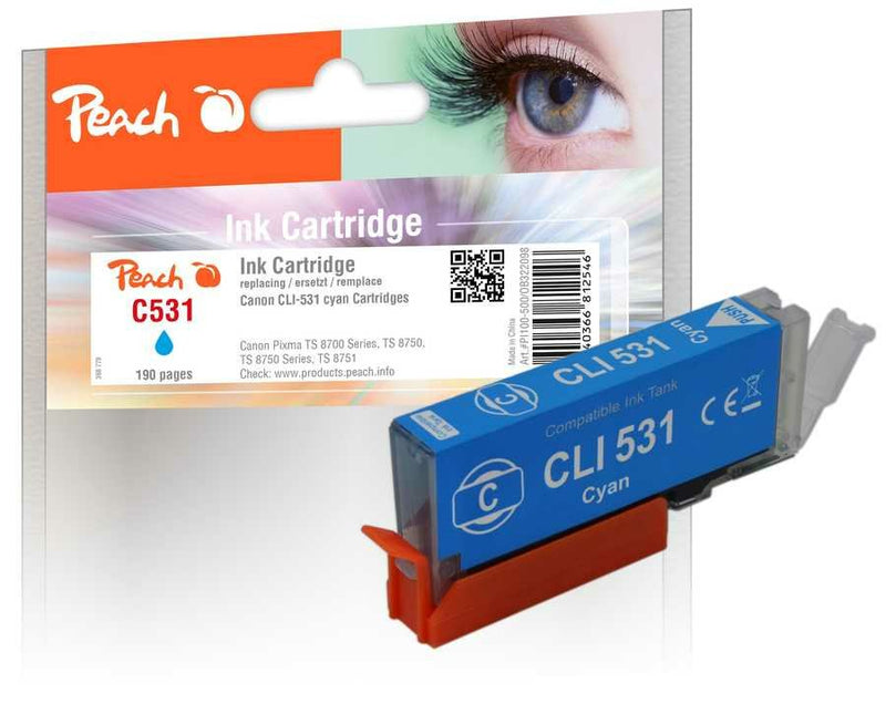 Peach Cartridge Canon CLI-531, 6120B002 Cyan Compatible