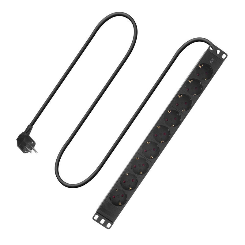 Extension Lead Pdu 19 Inch CEE7 7 With 9 Type And Sockets, 3M H05VV-F 3G1.5