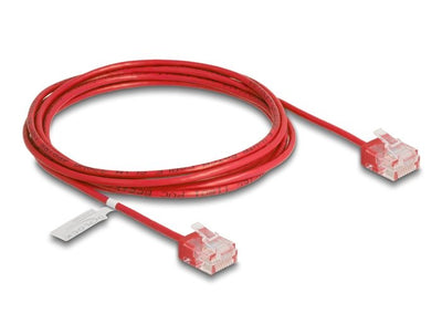 Delock RJ45 Network Cable CAT.6 UTP Ultra Slim 2M Red With Kurzen Machon — image 1