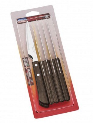 Tramontina Set Of Cuchillos Asado 6 Pieces Polywood Castañ Or