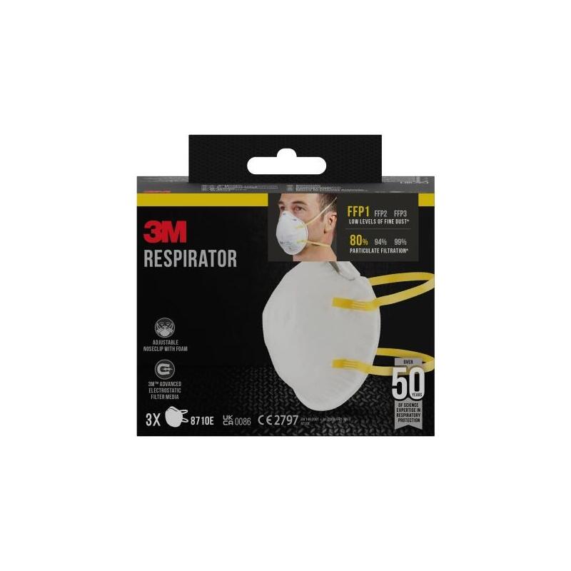 3M Pack 3 Mascarillas Particulas FFP1 - Desechable - Without Valve - Niveles Bajos Particulas - Colour