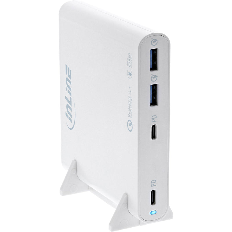 Inline® USB Power Supply, GaN Charger, 4-PORT, 2x USB-C + 2x Usb-a, 120W, White