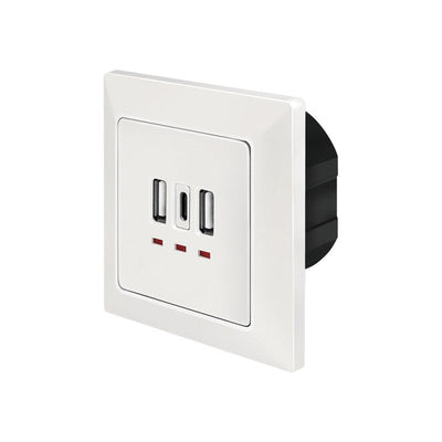 Logilink Base Plug USB + USB-C White 1 Socket USB-C/2 Sockets USB PA0254 — image 1