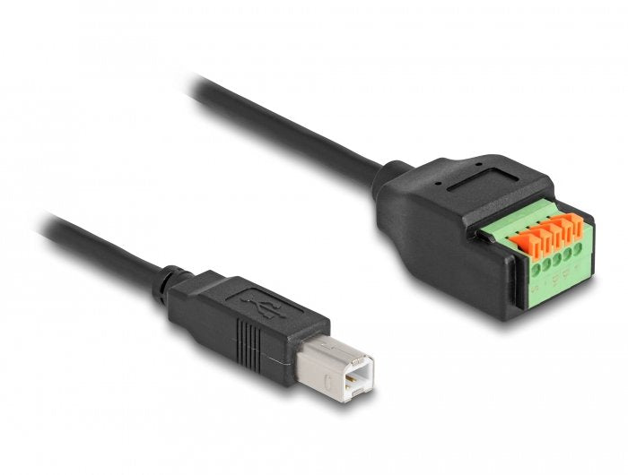 Delock Adapter USB 2.0 , Plug Usb-b Bloque Terminals 5 Pines Black 15CM