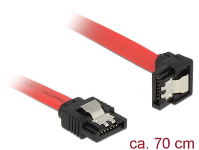 Delock Cable SATA 6GB/S Male Gerade SATA Male Unten Angular 70CM Red — image 1