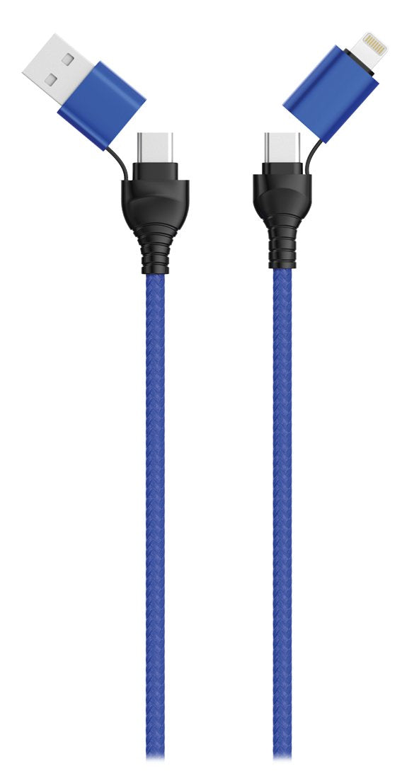 2GO Cable Datos USB / Type C 4IN1 Blue 120CM