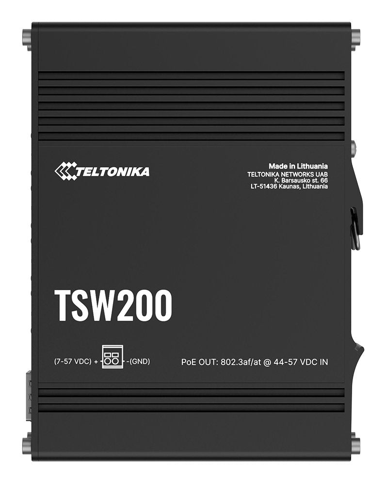 Teltonika TSW200 No Administrado Gigabit Ethernet (10/100/1000) Energía Sobre Ethernet (PoE) Black