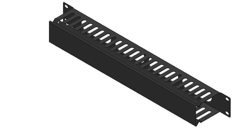 1U 19 Sliding Cover Cable Management Panel Black With