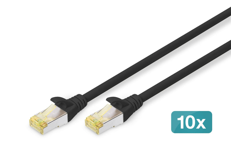 CAT.6A S/FTP Patch CORD10P Awg Cabl 26/7 0.25 M10 Piecesblack
