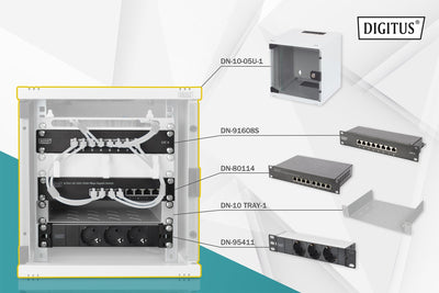 Digitus DN-10-SET-1 Cabinet Rack 10 Wall White 6HE, 312 X 300 — image 1