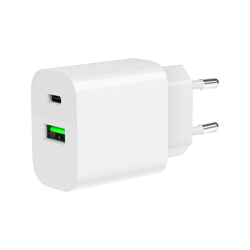 Fast Charger Pd And Qc 3.0 USB Type a + Type-c, 20W, White