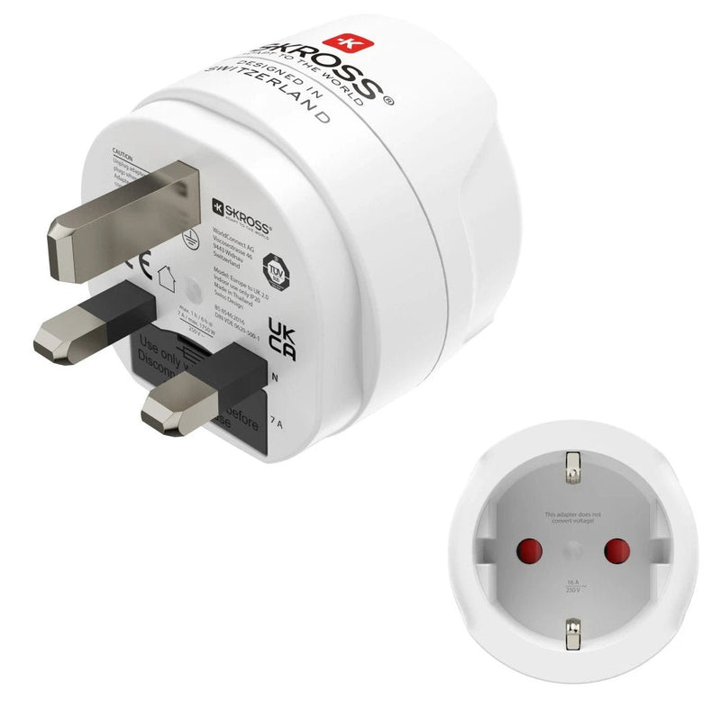 Hama Adapter Travel Socket Type G - Power Up To 3250W - Female Type Schuko - Voltaje 100-250V - White
