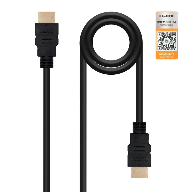 Nanocable HDMI Cable V2.0 Premiun Male a HDMI V2.0 Premiun Male 1.50M - 4K@60HZ 18Gbps - High Speed - Black