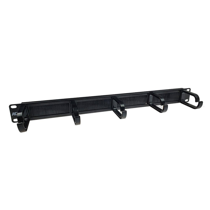 Cable Management Panel With 5 Rotatable D-rings And Brush Strip 19 Inch 1U
