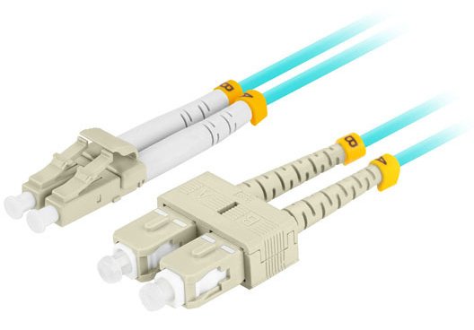 Lanberg Cable Fibre Optic Mm Lc Upc-sc Upc Duplex 2M Lszh OM3 50 125 3.0MM Aqua