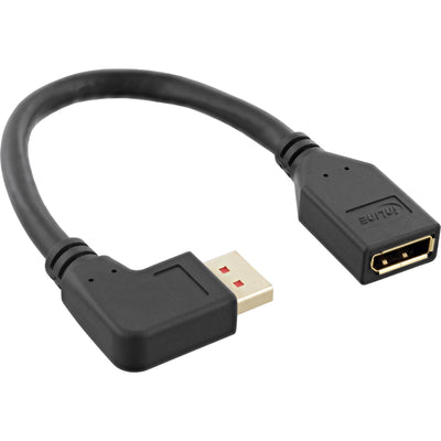 Inline Adapter DisplayPort 1.4M/H, 8K4K, Ángulo a Izquierda, Black/Gold 0,15M — image 1