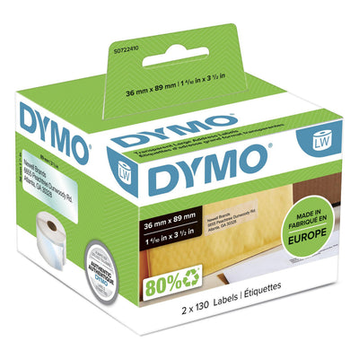 Dymo Tape Labels Enví Or Plastic Transparent 89X36MM (260 Páginas) Rotuladora Labelwriter — image 1