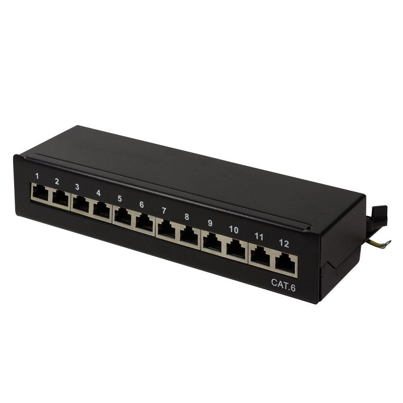 Logilink NP0017 Patchpanel Desk / Wall CAT.6 STP 12 Ports Black