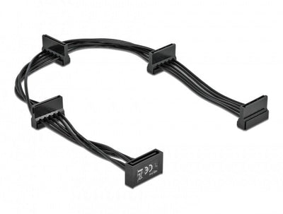 Delock Cable Power SATA 15 Pin Male 4 X SATA 15 Pin Female 40CM Black — image 1