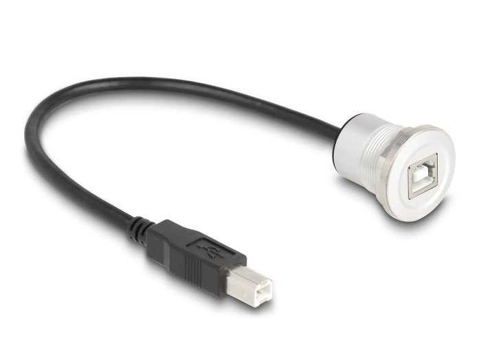 Delock USB 2.0 Type B Connector Female Recessed With Kabelp. St. ALU.30CM