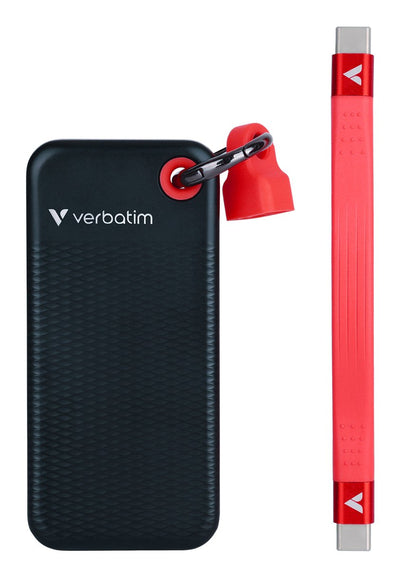 Verbatim SSD 512GB, USB 3.2, Type-c, Pocket, Black/Red — image 1