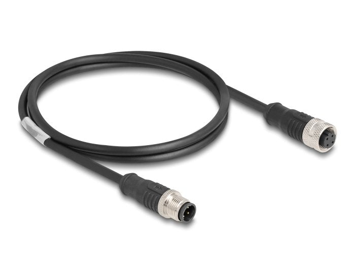 Delock 80844 Cable M12 Codificado D 4 Pin Male a Female Pvc 1M