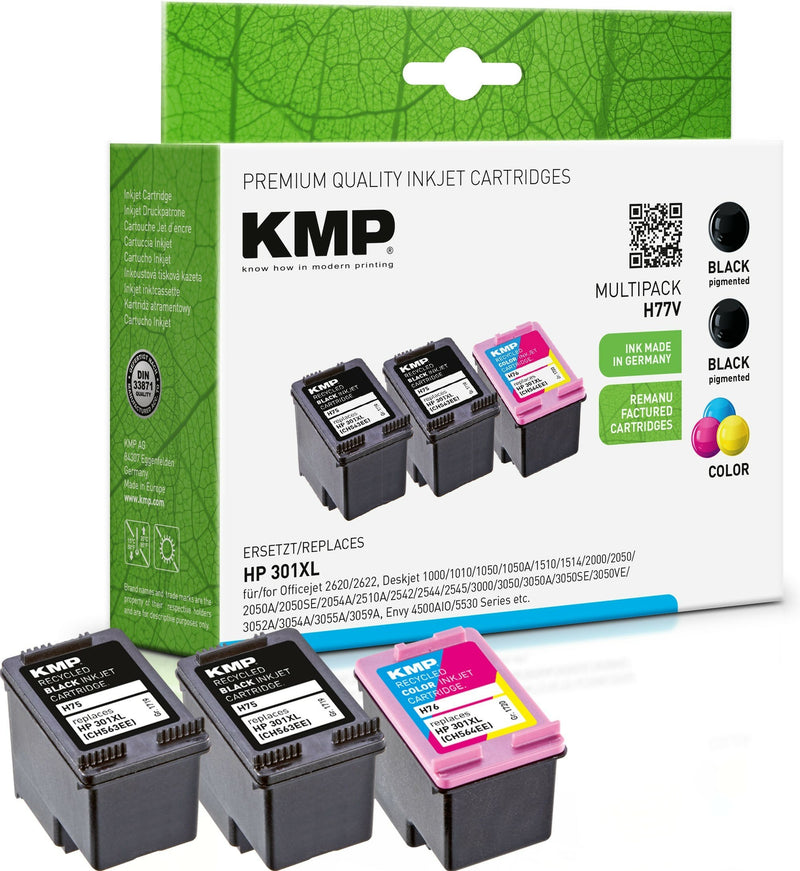 Kmp Cartridge HP 301XL CH563EE Multipack Bk C And M Remanufactured