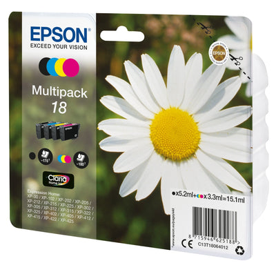 Epson Genuine Ink 18 Multipack Paquete 4 15.1ML Black Yellow Cyan Magenta — image 1