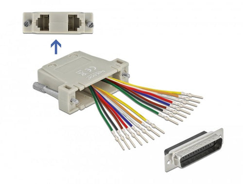 Delock 66835 D-sub HD 44 Pines Male Engarzado a 2 X RJ45 Female With Kit Assembly Beige — image 1