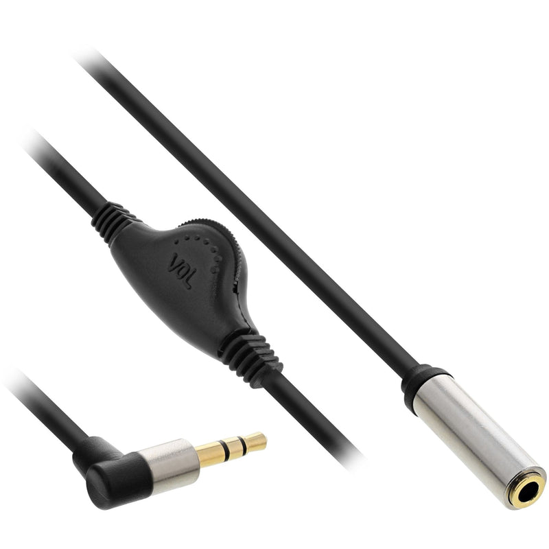 Inline Cable Audio Slim 3,5MM M Ángulo a F, With Control Volumen 0,25M