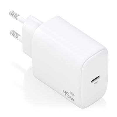 Aisens Charger GaN 45W, 1x USB-C PD 3.0, White — image 1