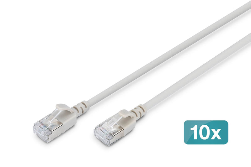 Digitus Network Cable CAT.6A F/FTP Slim 0,30M Grey 10UNIDADES
