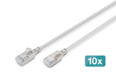 Digitus Network Cable CAT.6A F/FTP Slim 1,50M Grey 10 Units — image 1