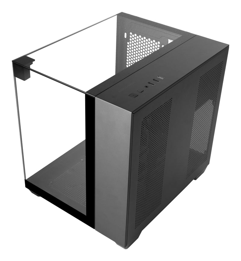 Mars Gaming Box microATX Gaming Mcvisionm Triple Glass Tempered GPU 330MM 1X3.5 1X2.5 Black