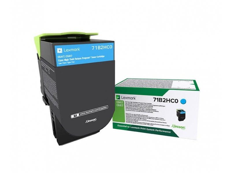 Lexmark Genuine Toner X417, High Yield, Cyan Lccp, Lrp, Lexmark CS417DN, CS517DE, CX417DE