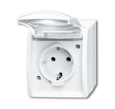 Busch Jaeger Bj 20EW-54 Socket Power M.tapa Abatible Ocean IP44 White Alpino — image 1