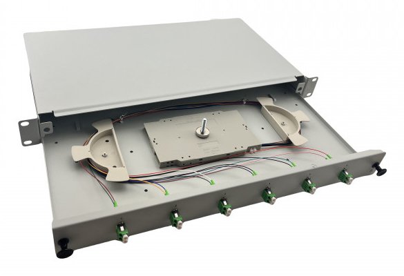 Helos Lwl 19 Spleissbox 6 X Lc/Apc Duplex OS2, Spleissfertig, Grey