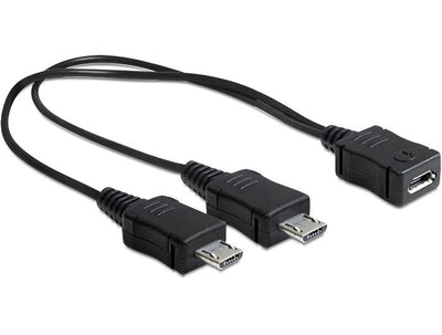 Delock USB Cable Micro-b Female 2 X USB Micro-b Male 20,5CM — image 1