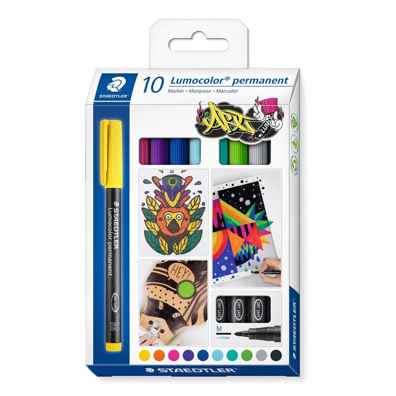 Staedtler Box Of Markers Permanentes Lumocolor 317M 1.0MM 10 Units Colours Surtidos