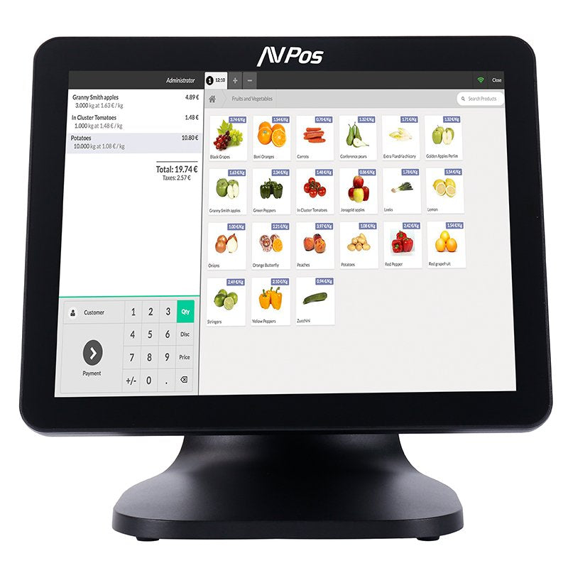 Avpos Tpv K5000 Aluminium 15 Touchscreen - N100 - 8GB Memory - SSD 128GB - VGA And HDMI - Black