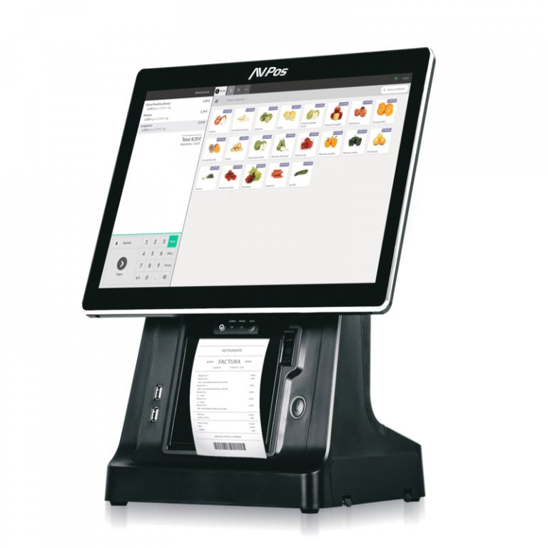 Avpos Tpv K6000 15 Touchscreen - Printer Integrada - I5 - 8GB Memory - SSD 128GB - VGA And HDMI - Black