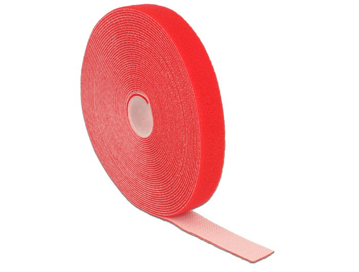 Delock Tape Velcro a Roll L 10M X B 20MM Red